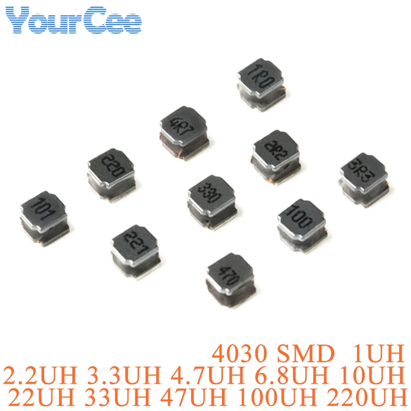 20pcs 4030 SWPA4030S SMD Power Inductor 1UH 2.2UH 3.3UH 4.7UH 6.8UH 10UH 22UH 33UH 47UH 100UH 220UH Wire Wound Inductance