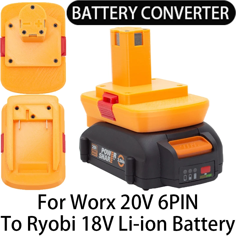 

Adapter for Ryobi ONE+ 18V Li-Ion Tool Converter for Worx 20V 6PIN LI-Ion Battery Adapter Power Tool Accessory