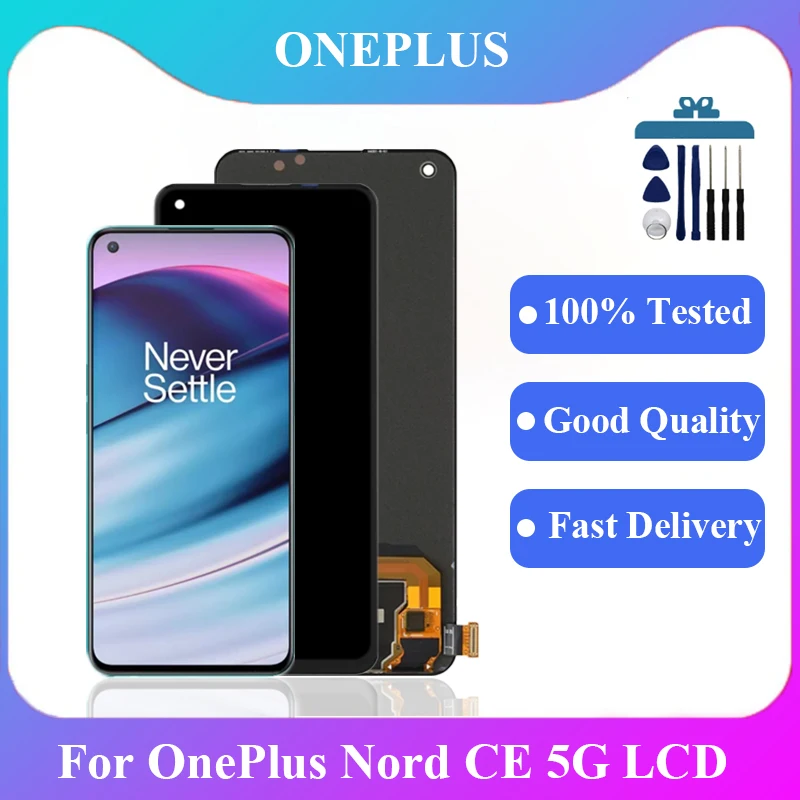 AMOLED/TFT For OnePlus Nord CE 5G LCD display screen touch screen digital converter assembly replacement EB2101, EB2103 LCD