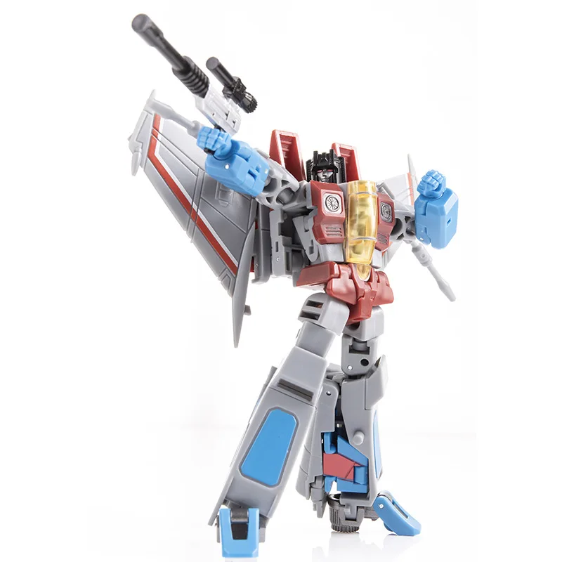 En Stock transformación FG-04 FG04 Starscream falso Eperor Air Craft con soporte y capa corona figura de acción Robot niño juguete para regalo