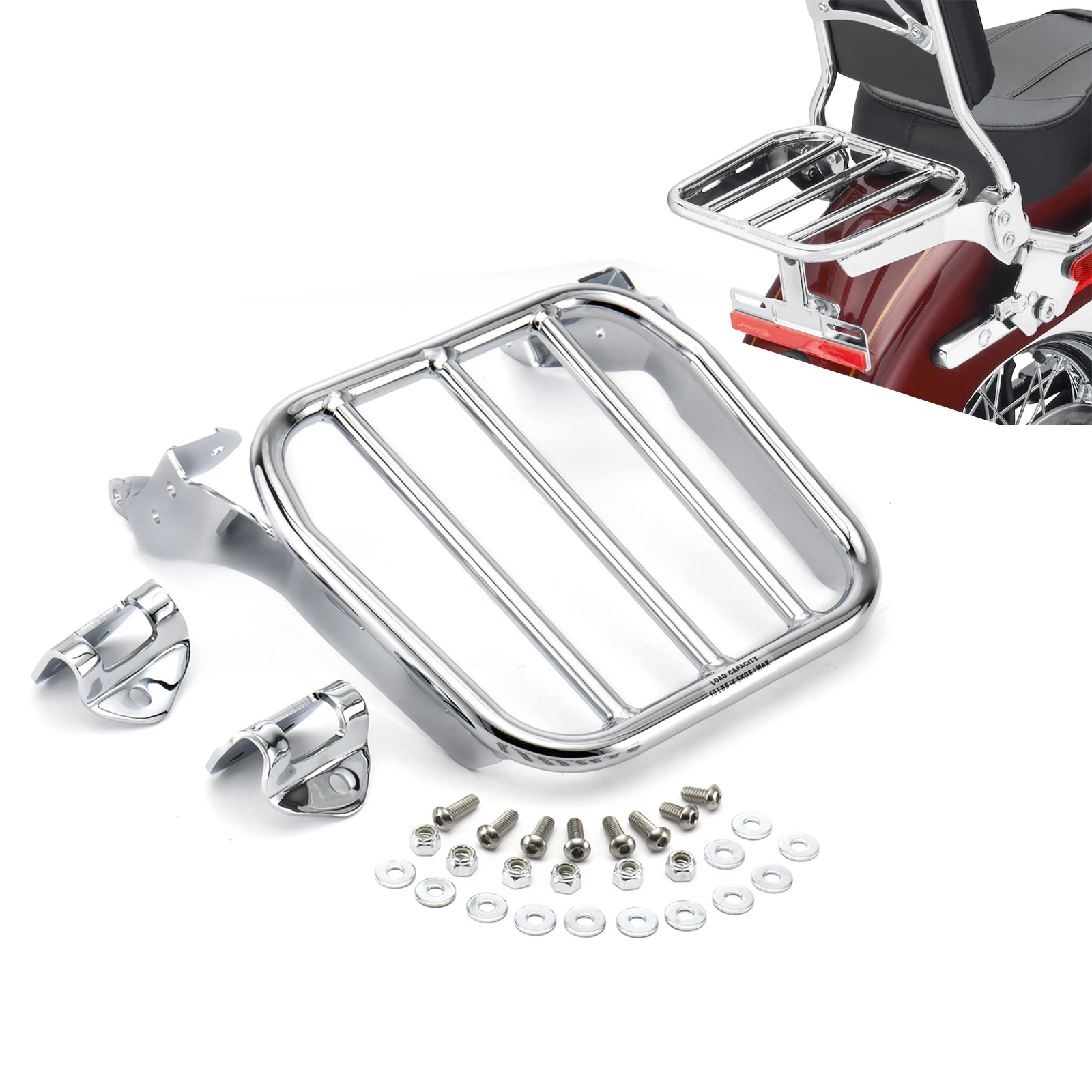 

Motorcycle Luggage Rack for Harley Softail Deluxe FLDE Heritage Classic FLHC FLHCS Slim FLSL Street Bob FXBB FXBBS FXST 2018-Up
