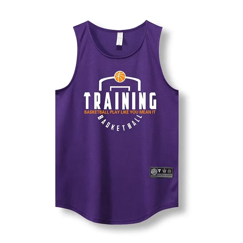 American basketball vest for boys, loose sleeveless waistcoat, student playing training, quick-drying jersey for summer