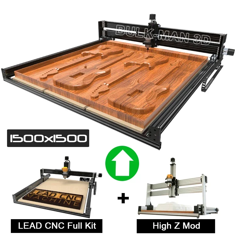 20%off BulkMan 3D 1500x1500mm Lead CNC Full Kit with High Z Mod Bundle 4Axis Wood Engraving Metal Milling Carving Machine