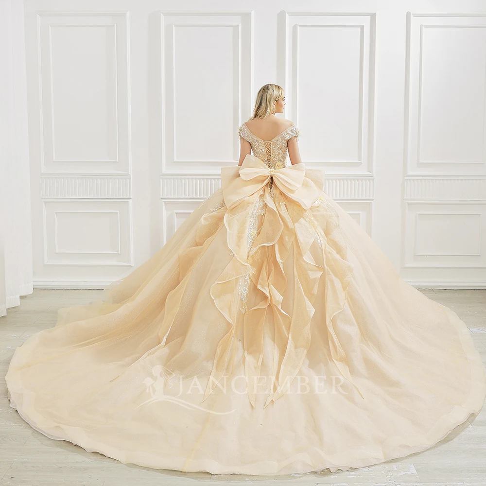 لامعة الكرة الملكية ثوب قبالة الكتف زين الدانتيل الخرز فساتين Quinceanera الحلو 16 فستان Vestidos 15 De Años مخصص