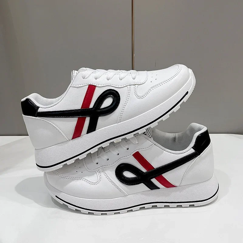 New Fashion White Shoes Women's Vulcanized Sneakers Breathable Walking Lace Up Flat Shoes Sneakers Women Feminino Running Shoes
