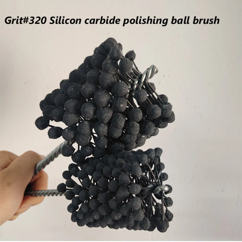 

1 шт., шариковая щетка для полировки из карбида кремния, зернистость # Внутренняя щетка для удаления заусенцев блока клапанов 320, щетка для очистки цилиндра, обезболивающая