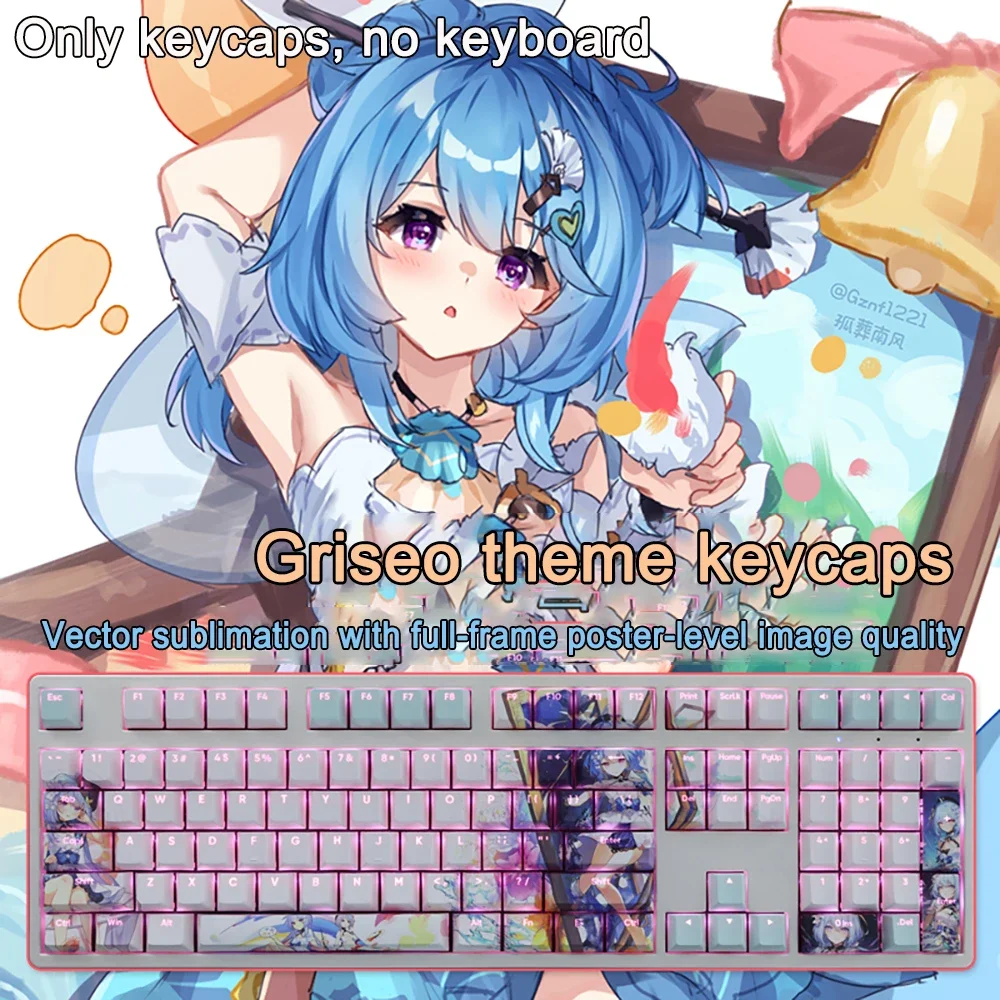 108 Tasten für Honkai Impact Keycap Bronya Zaychik PBT Subbed Cherry Hintergrundbeleuchtete Tastenkappen Anime-Tastenkappen für ANSI 61 87 104 108 Layout – Detail 18