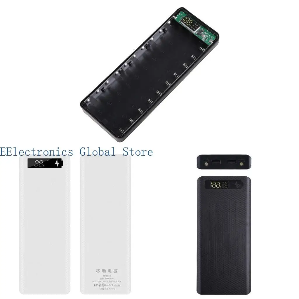 462B DIY Mobile Power Housing Skin Weldingless 10x18650 Batteries Power Supply Plastic Shell Battery Box