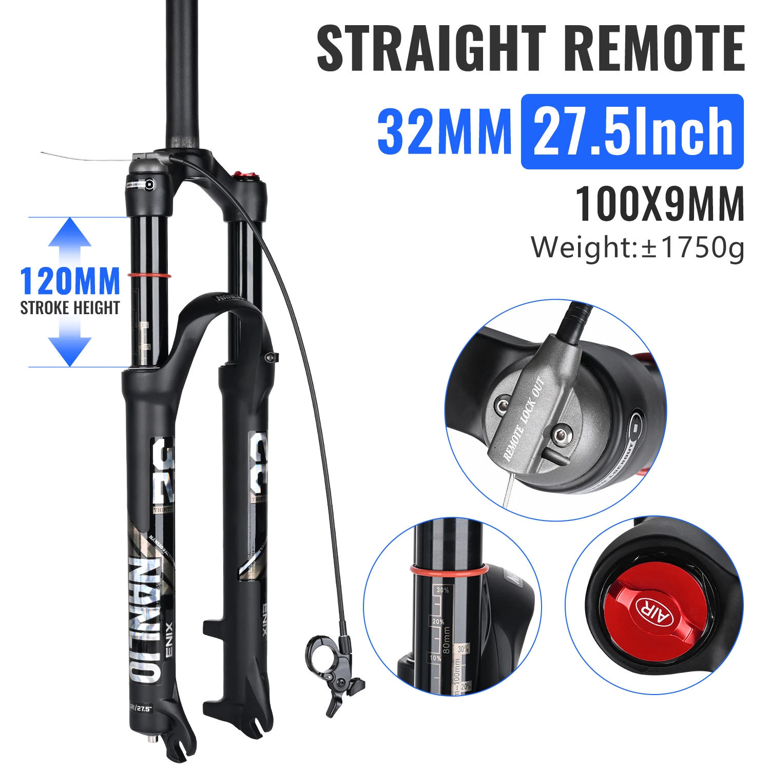 Nanlio X5 PRO MTB luchtveringvork 120mm veerweg 26 27.5 29 inch lichtgewicht 1,8kg XC mountainbike voorvork + gratis cadeau
