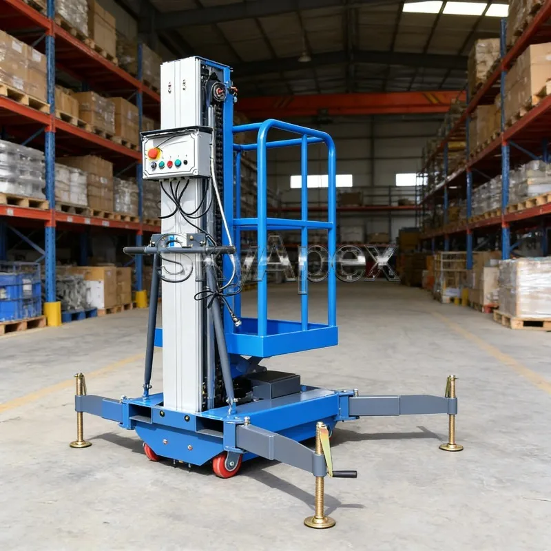Deposit Price Aluminum Alloy Lift Electric Hydraulic Aerial Work Vehicle Warehouse Mobile Aerial Work Lift Platform