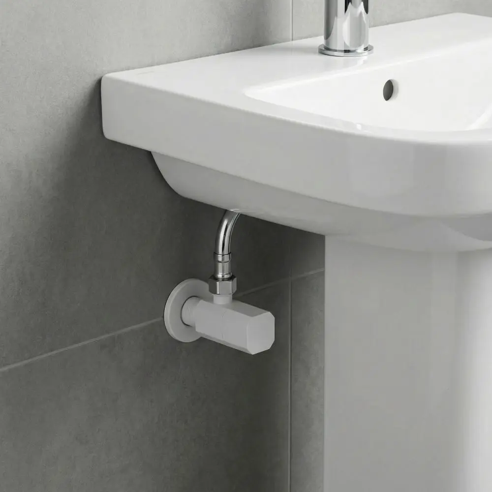Accessories Solid Brass Triangle Valve Copper Material G1/2 Thread Water Stop Valve Cream White Quick Opening Angle Valve Toilet