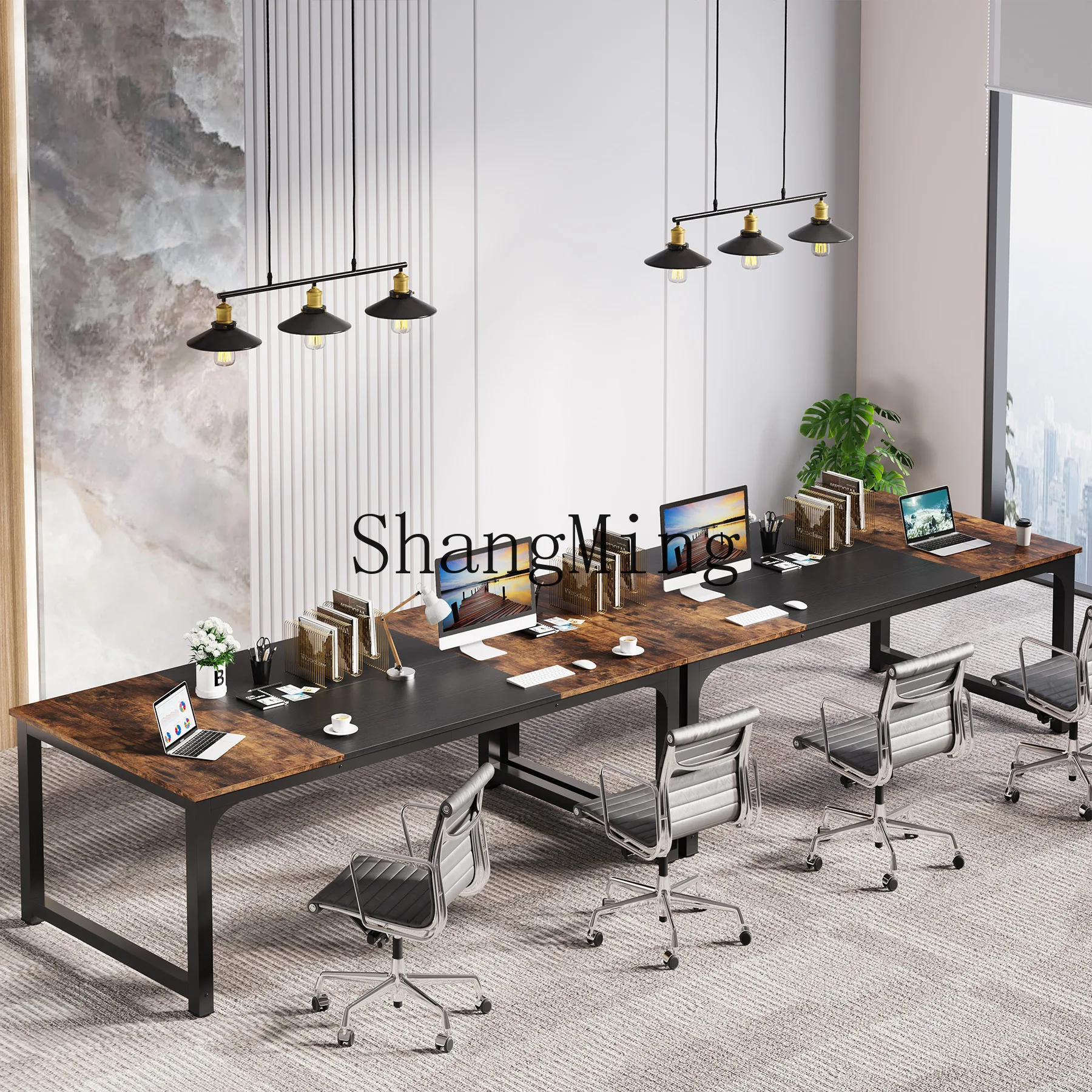 SM desk 1 meter 8 bedroom home desktop thickened meeting staff office 2 people rectangular integrated table simple