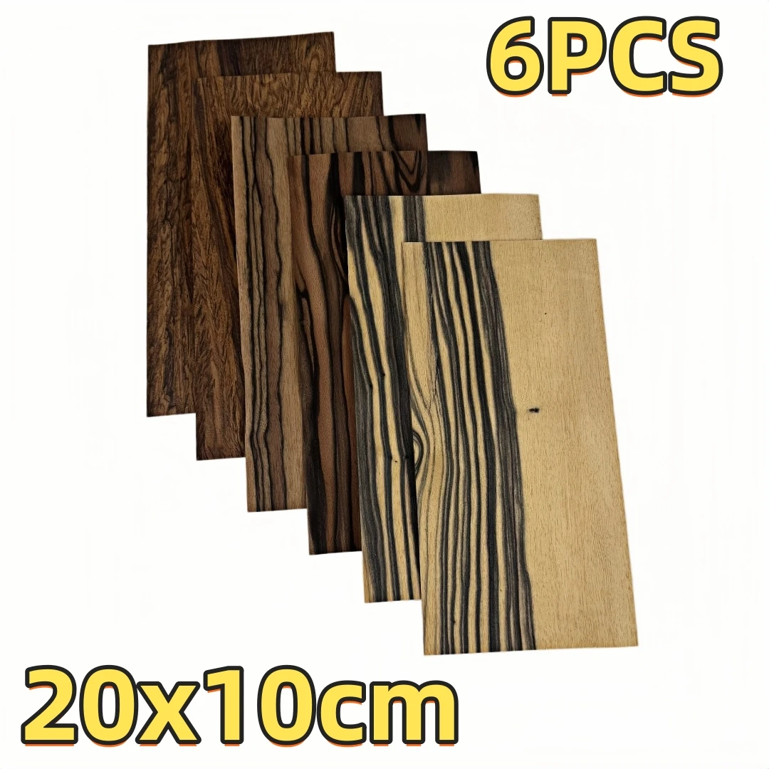 

6PCS 0.5mm Natural Premium Exotic Veneer Pack Furniture & Instrument Making, Size 20x10cm.