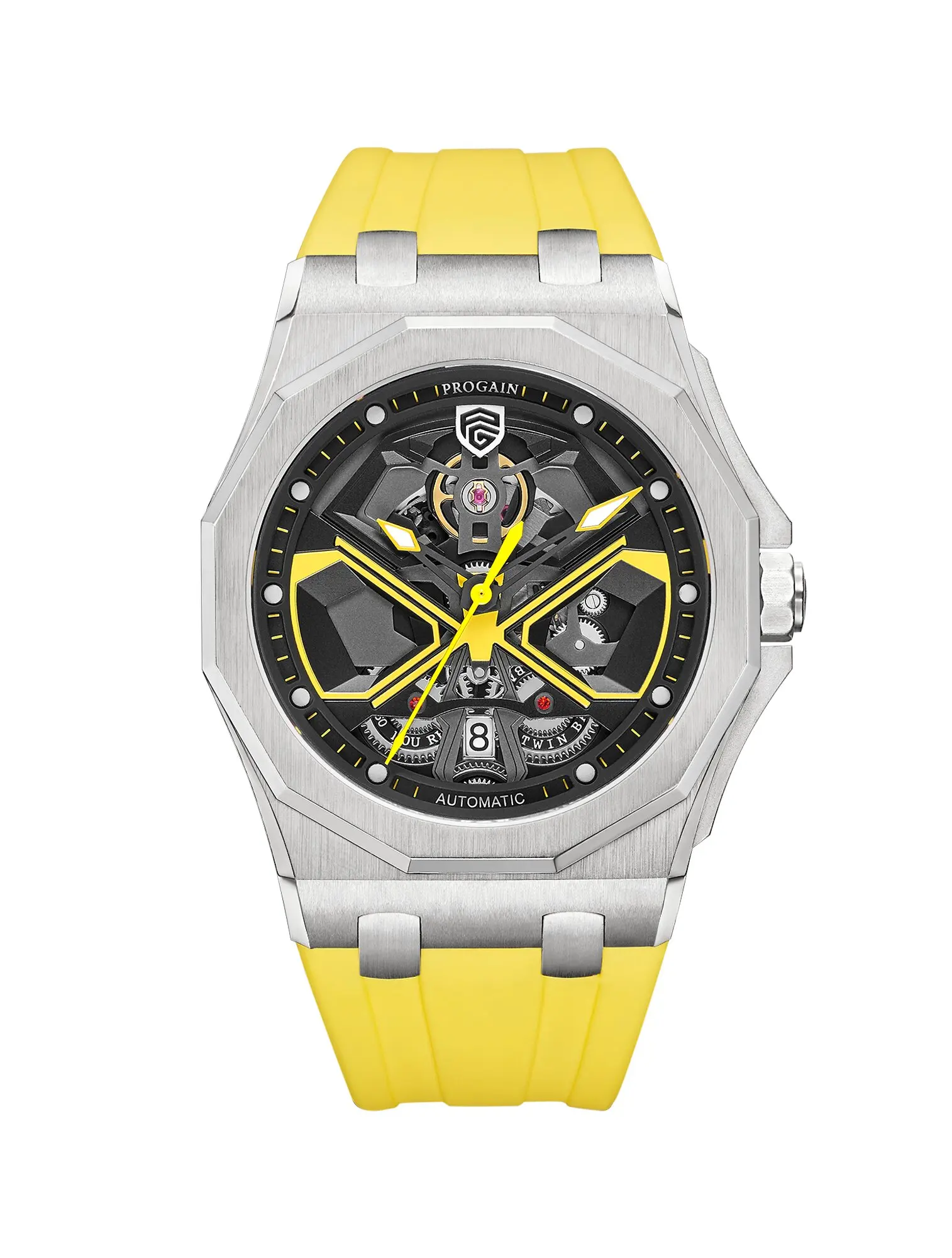 Automatic Mechanical Watch Men's Watch Rubber Strap NH35 Watch 10ATM Waterproof Sapphire Glass Hollow Out Watches