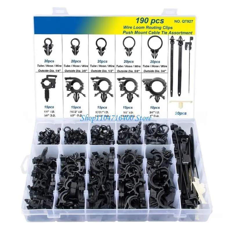 y1gd Reusable Wire Organizers Feature Push in Clip for Quick Setup and Assorted Size Inclusion for Efficient Cable Management