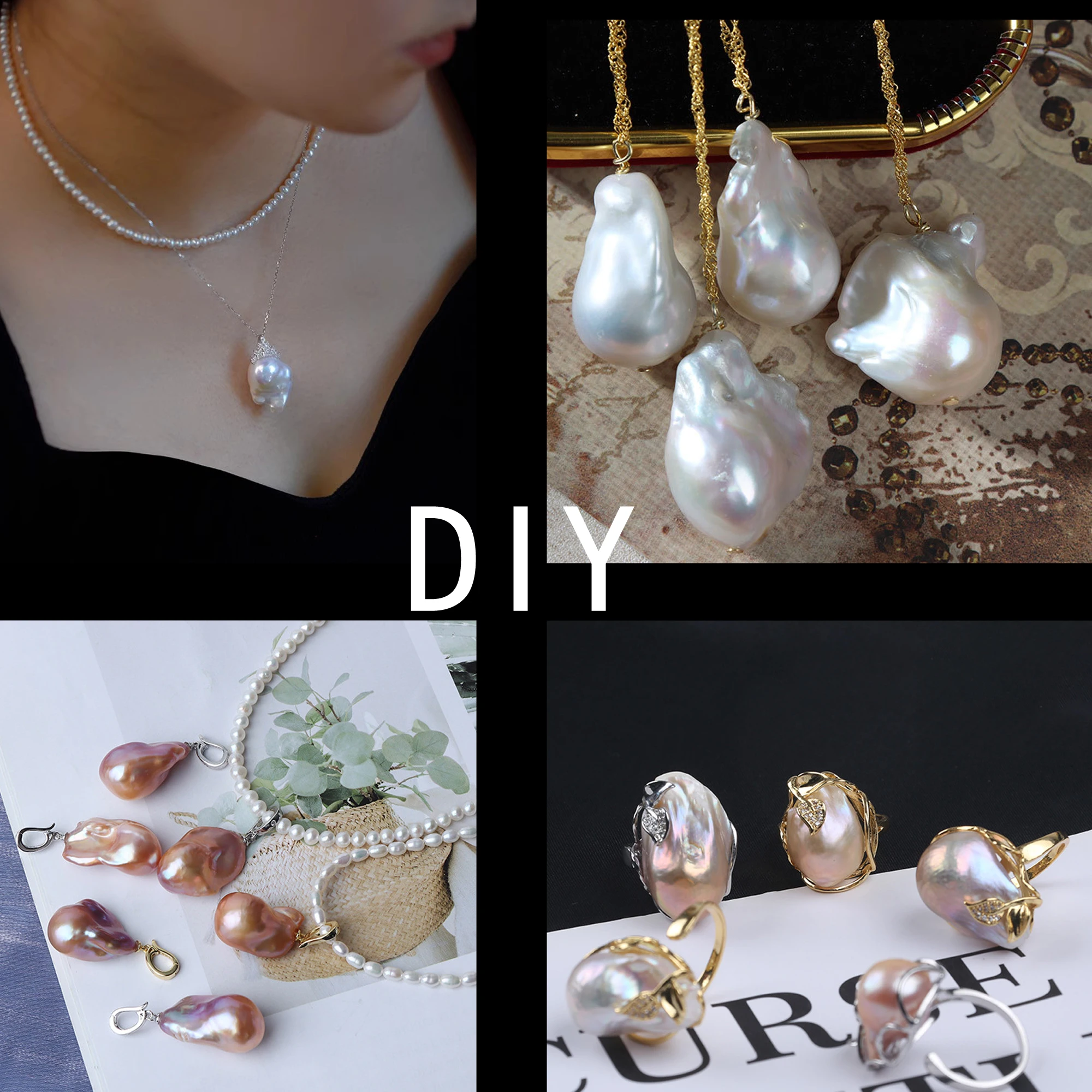 2PCS 5A Natural Freshwater Pearl Fish Tail Shape Baroque Non Porous Bead Jewelry Making DIY Necklace Earrings Bracelet Gift