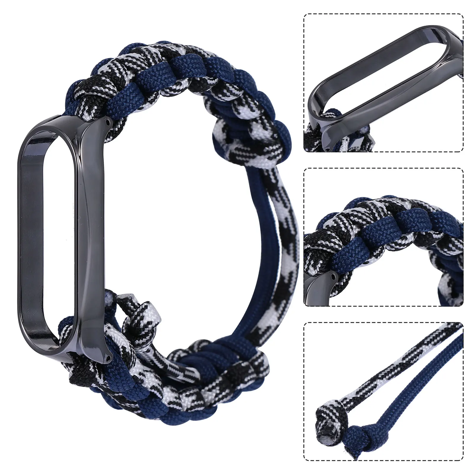 حزام ساعة بديل على شكل زهور باللون الأزرق الداكن لـ 5 سوار معصم خفيف الوزن للاستخدام اليومي #3