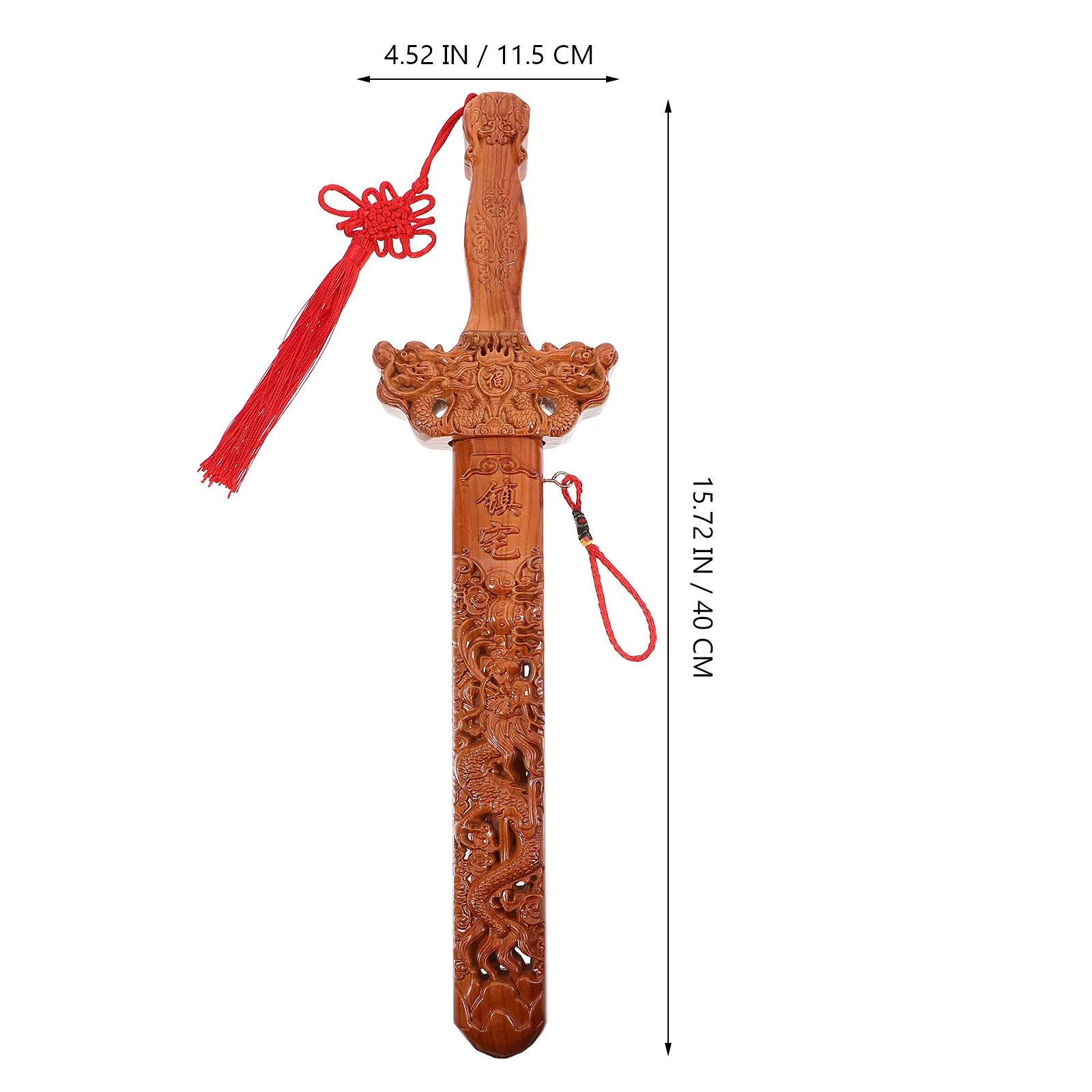 Chinese Style Wood Sword Ornament Exorcism Gift for Family Prosperity Good Home Furnishing Decor Portable Sword - view 5