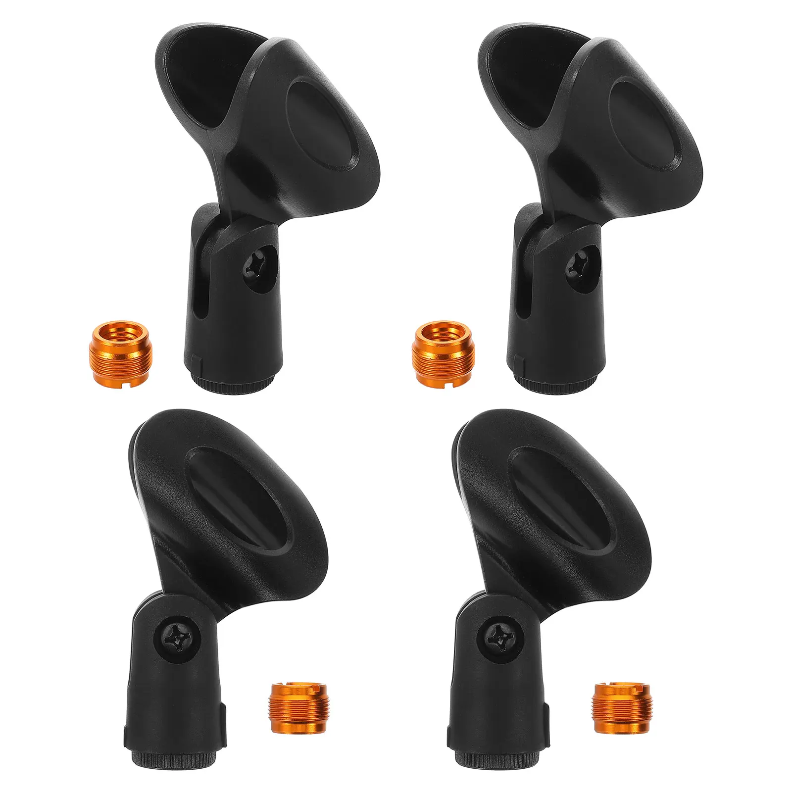 

4 set Microphone Clip Stand Clamps Adjustable Holder Adapter Universal Compatibility Secure Grip Lightweight Portable Durable