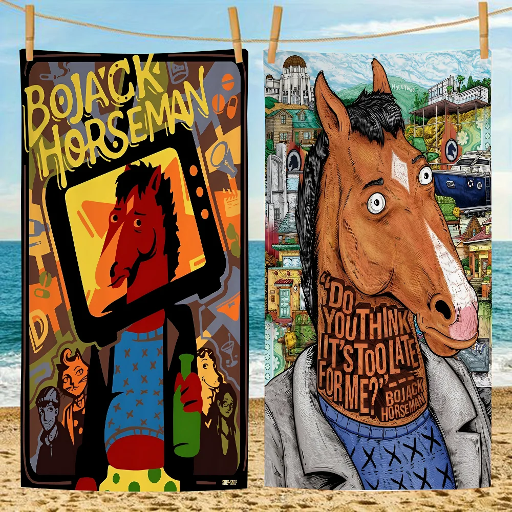 

B-BoJack Cartoon H-Horseman Towel Microfiber Beach Towel Absorbent Quick dry Soft Yoga Swimming Resort Mountain Climbing Towel