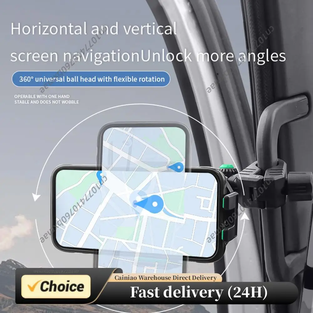 

A Pillar Grab Handle Phone Mount for Car/Truck Shockproof Mobile Phone Bracket for Your Car Truck Pickup Excavator Front Loader