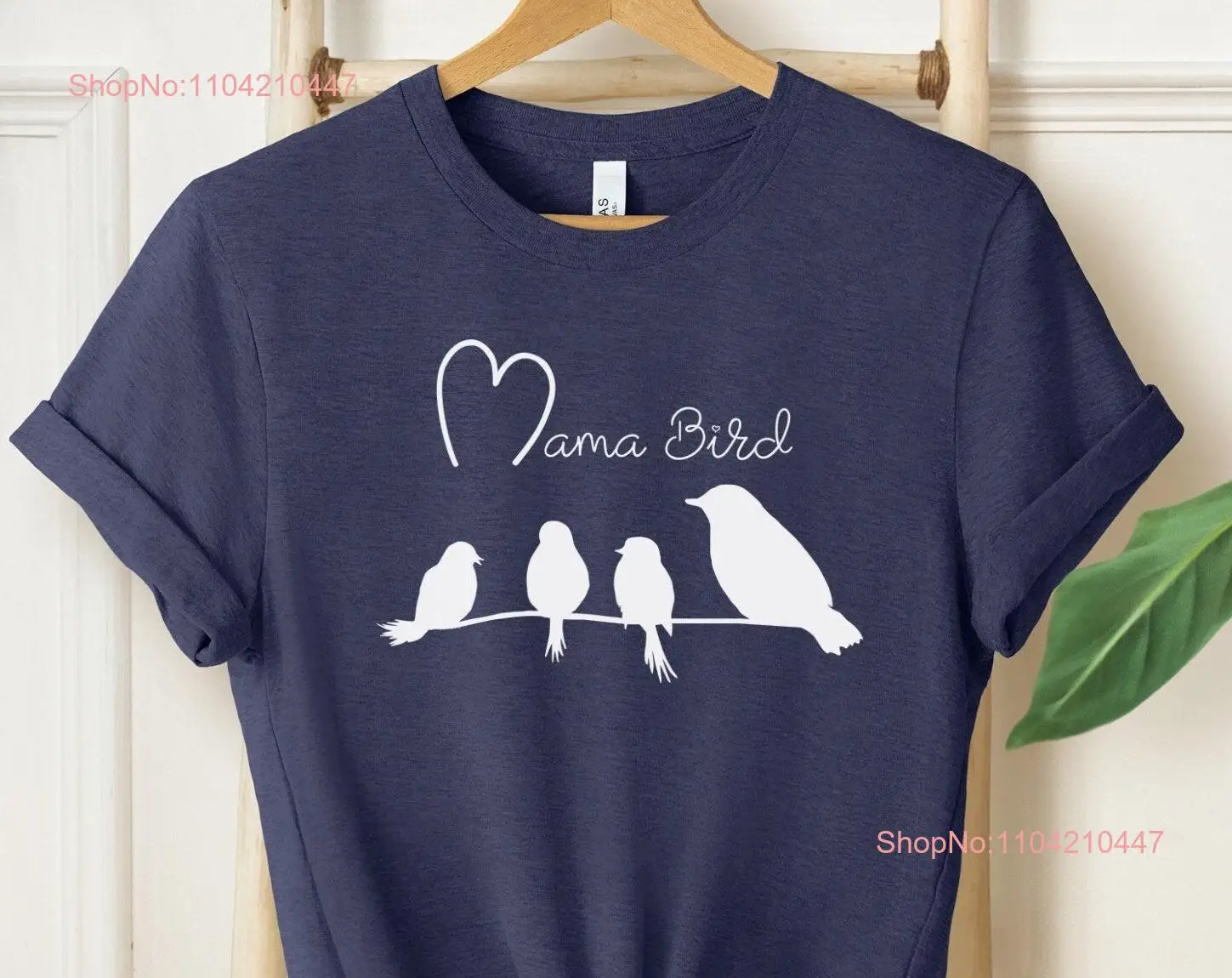 Mama Bird T Shirt Mom gift Mommy with 3 Birds 1 2 4 long or short sleeves