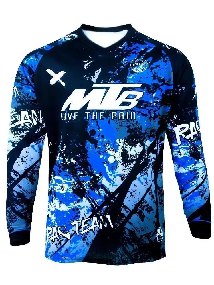 LANGÄRMELIGES T-SHIRT FÜR HERREN MOUNTAINBIKE MOTOCROSS RADJERSEY MOUNTAIN BIKE CAMPING OUTDOOR FISHING TOP LOSE