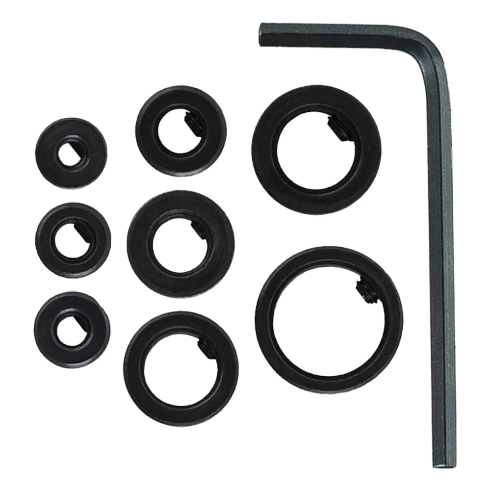 

Регулируемые ограничители глубины сверления для домашнего ремонта, фиксирующиеся гайками, набор из 8 штук, черные