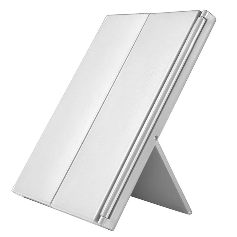 HOT!Tri-Sided Foldable Mirror LED Press Screen Makeup Mirror Cosmetic Tabletop Mirror For Women Beauty Makeup Tool