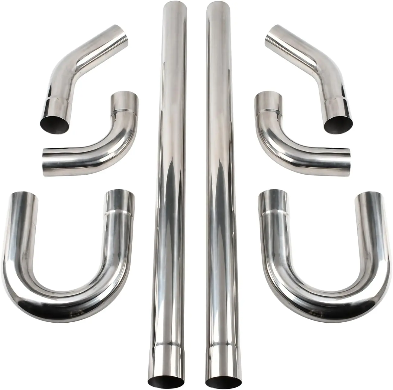 

3'' Inch DIY Custom Mandrel Exhaust Pipe Kit, T304 Stainless Steel, Universal Fitment - 8PCS