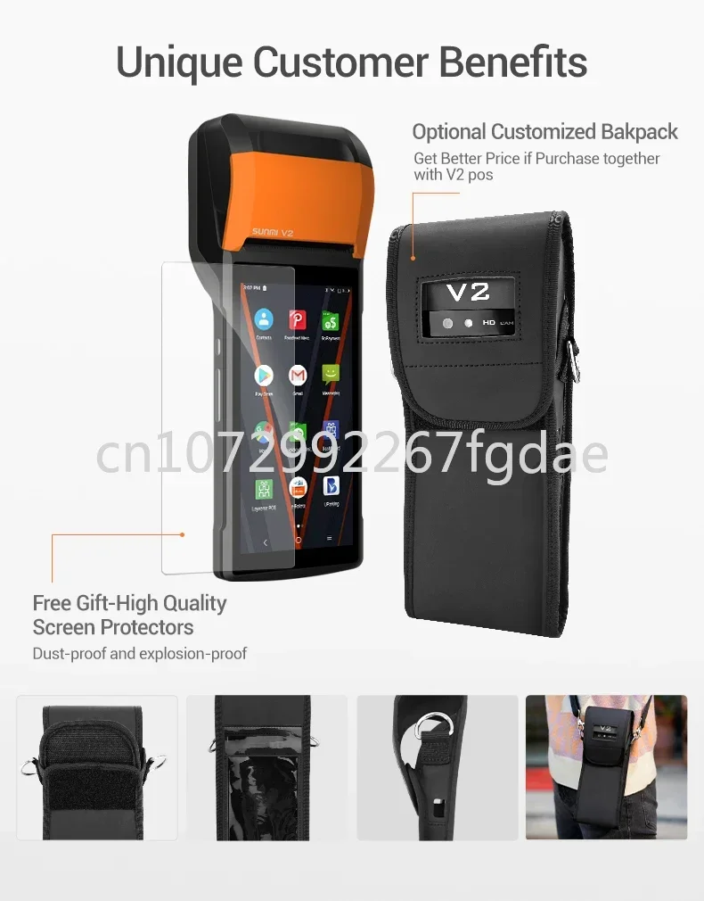 V2 4G Wireless Internet Handheld Mobile Android Pos Terminal Machine Sales Point System with 58mm Thermal Receipt Printer