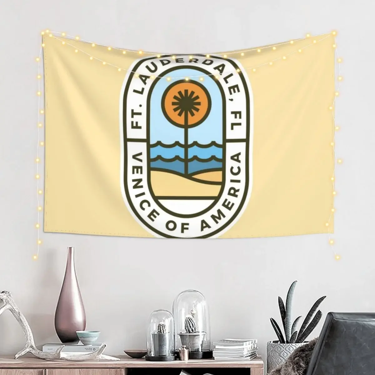 Fort Lauderdale Florida Badge Tapestry Cute Room Decor House Decorations Tapestry