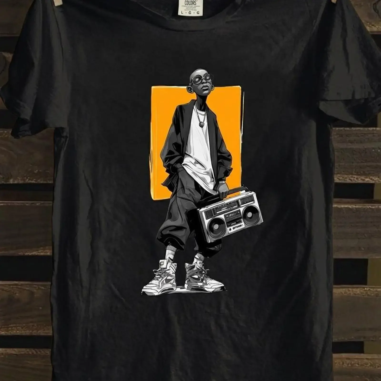 Retro Boombox Streetwear T Shirt 90s Hip Hop Urban Music Lover vintage Washed Comfortable Stretched Soft Stylish Versatile