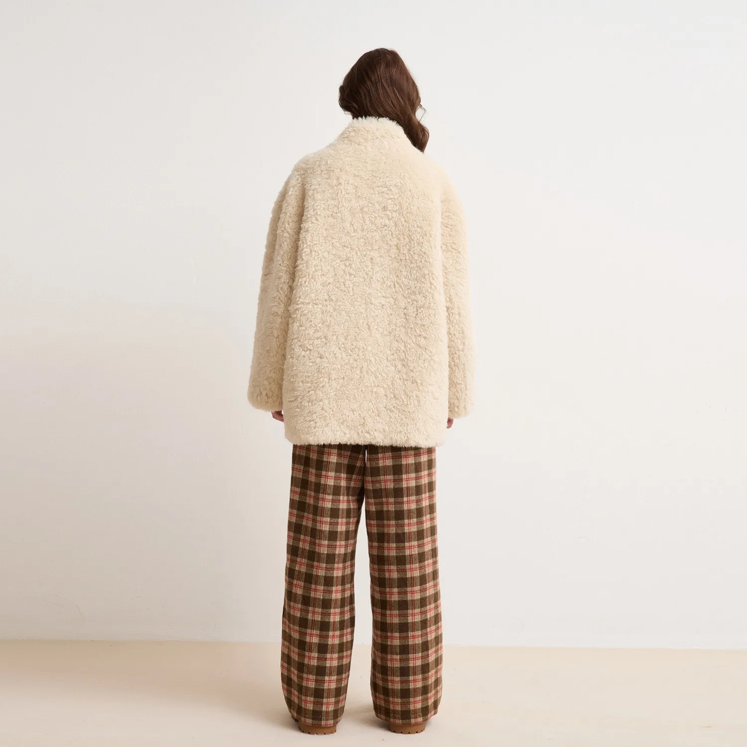 Loose Fit Thick Coat with Japanese Korean Casual Winter Women Jacket Stand Collar Long Sleeve Single Mid Long Length Pocket