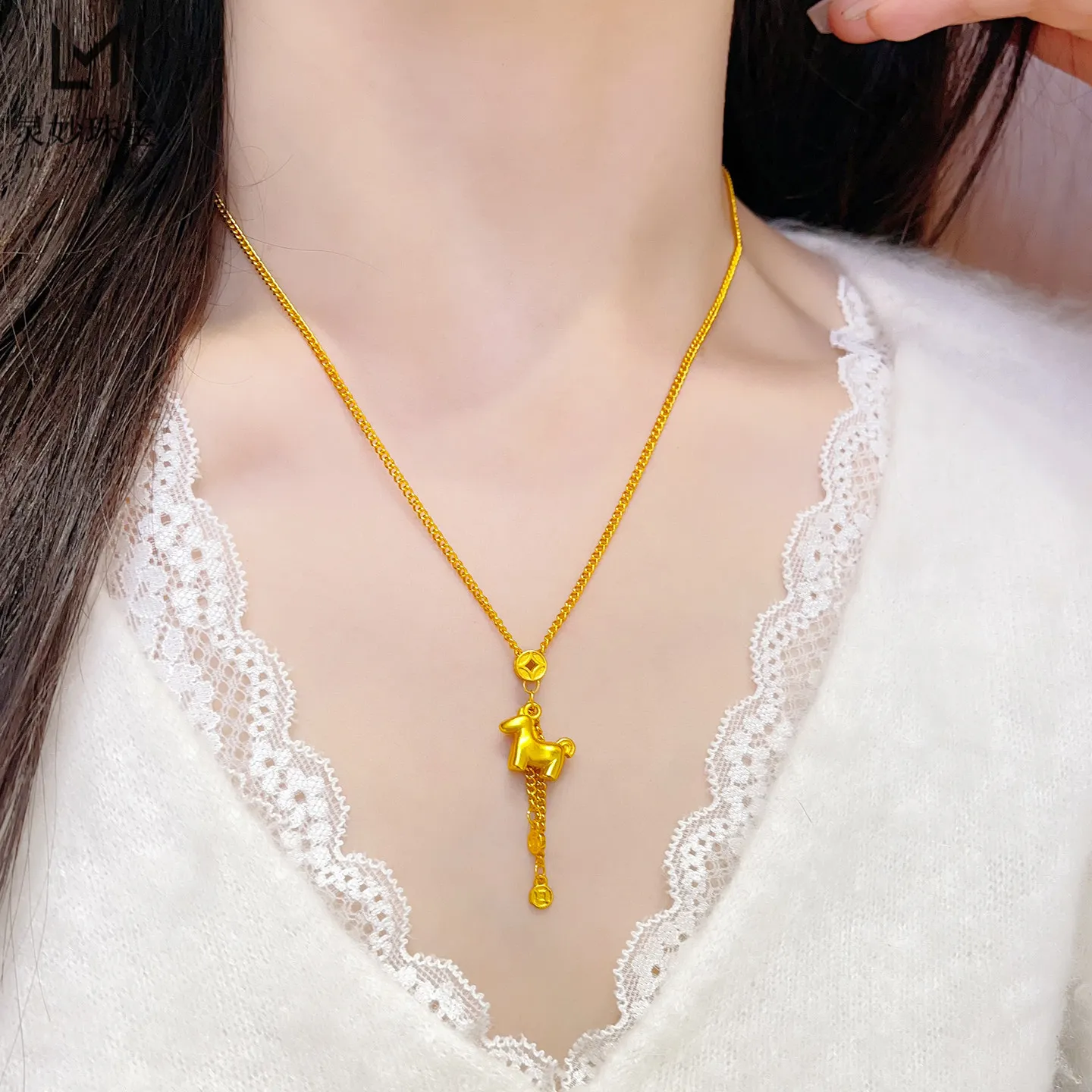 Valuable Necklace Women's 24K Gold AU999 - 24K Gold Pony Tassel Necklace, Pure Gold Fortune, Collection & Heritage Item