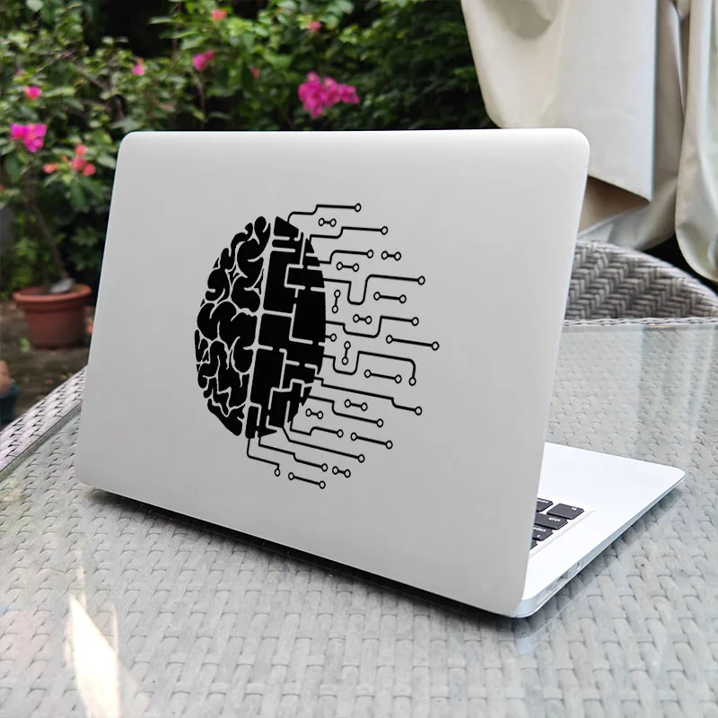 AI Brain Creative Vinyl Laptop Decal for MacBook Air Retina Pro 14 16 Mac Cover Skin HP Dell Lenovo Asus Notebook Decor Sticker