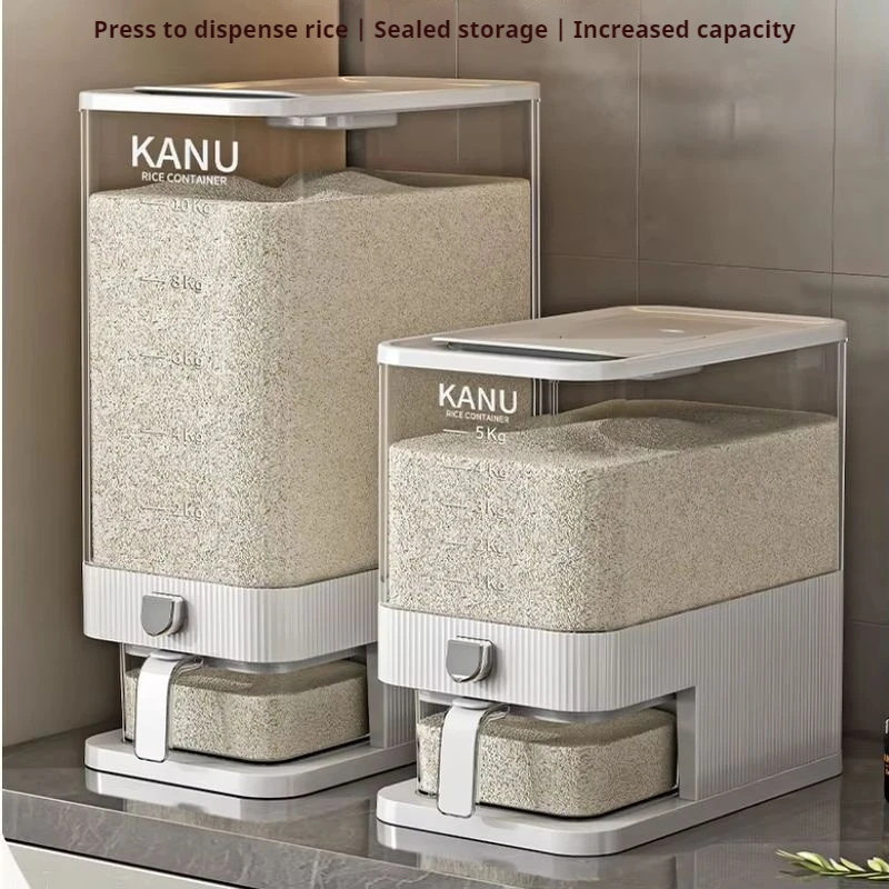 Food Grade Rice Container Plastic Insect Proof Moisture Sealed Grain Storage Box For Kitchen Household Storage Container