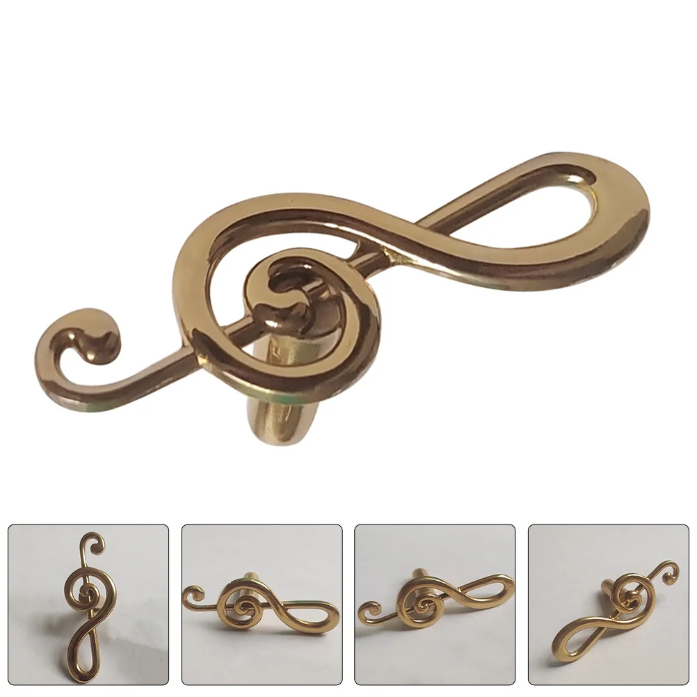 

2Pcs Brass Music Note Cabinet Knobs Vintage Style Drawer Pulls for Wardrobe Shoe Cabinet Dresser Decorative Hardware