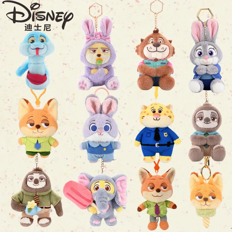 

Оригинальные плюшевые брелоки Disney Classic Anime Zootopia, маленькие подвески для сумок, подарки на Рождество и день рождения для детей