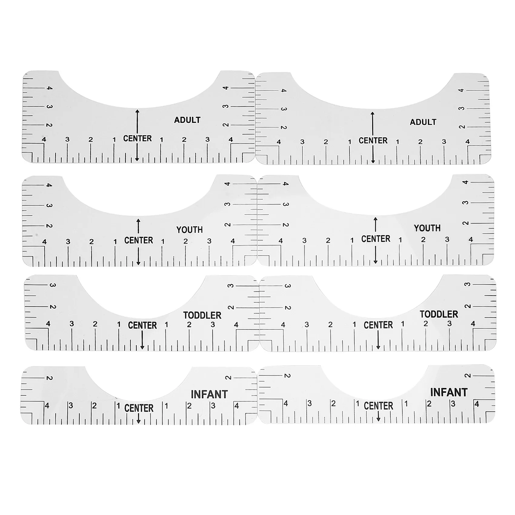 

Tshirt Ruler Guide T-Shirt Placement Ruler Guide Vinyl T-Shirt Alignment DIY Tool Design Craft Tool Set of 2