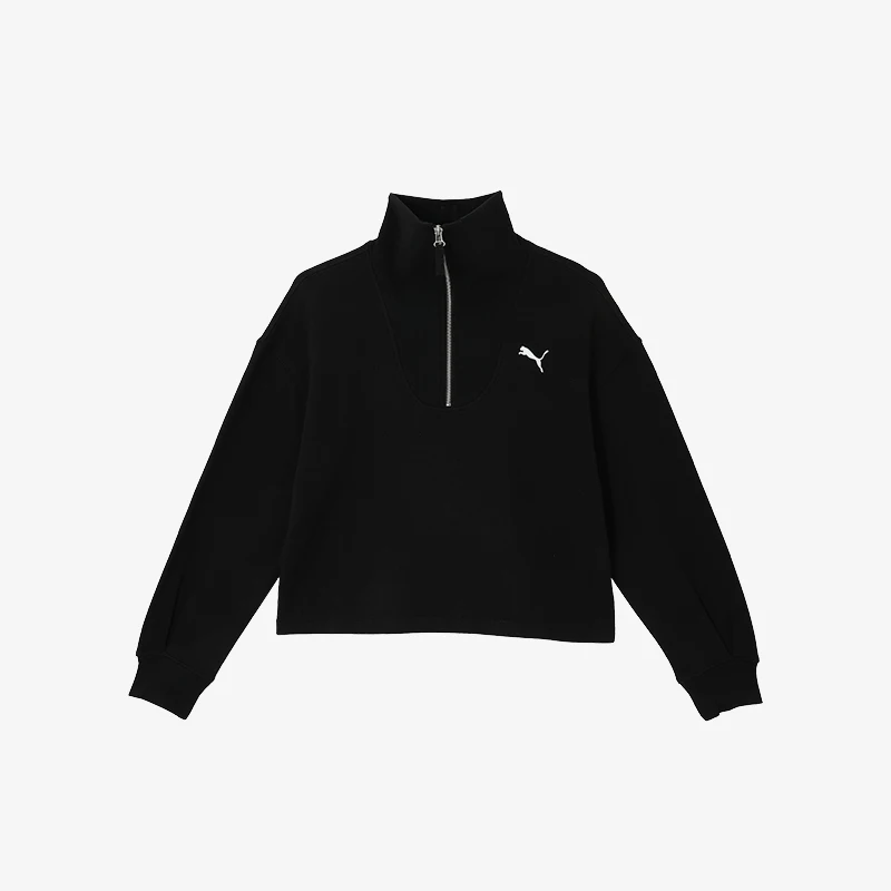 Puma genuine Autumn New Women's Retro Sports Casual Half-Zip High-Neck Sweatshirt 680271-01