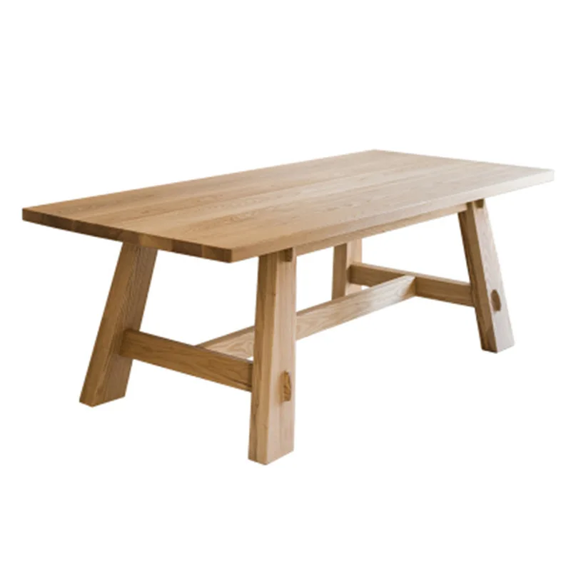 Solid wood dining table rectangular simple household dining table