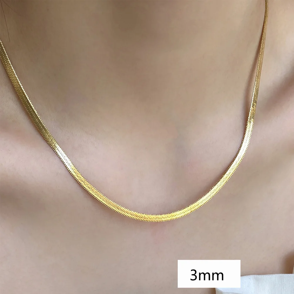 18K Gold Color Waterproof Stainless Steel Cuba Cross O Ripple Twisted Chain Necklace Adjustable Chain DIY Necklace Wholesale