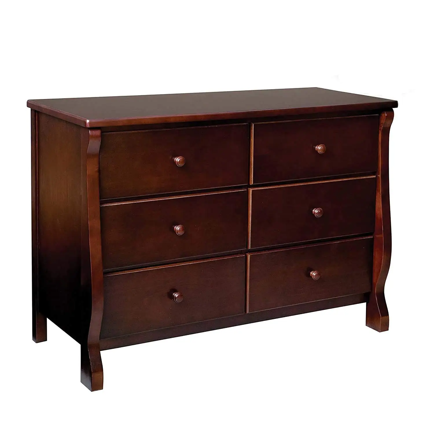 Children Universal 6 Drawer Dresser, Black Cherry