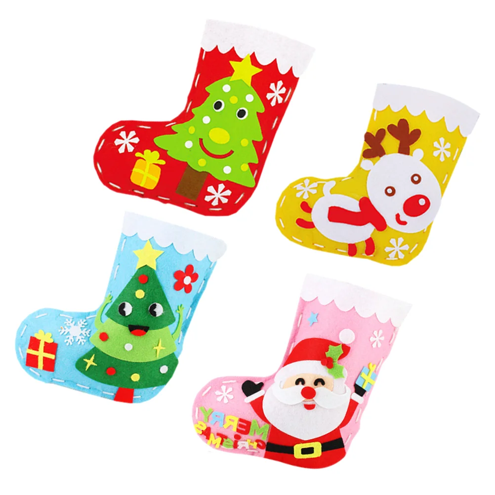 4 Pcs Gifts DIY Accessories Handmade Stocking Material Christmas Decoration Child