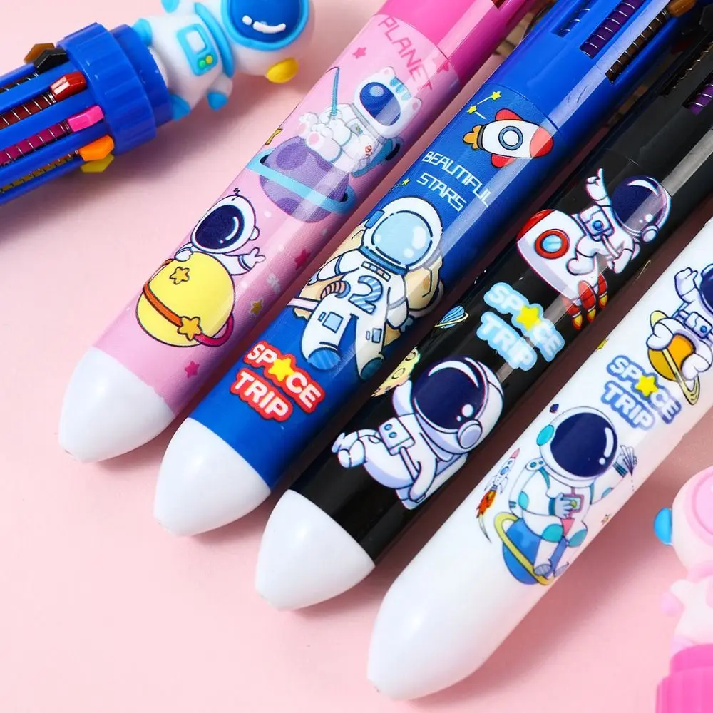 Multifunctional Astronaut Color Ballpoint Pen Quick Dry Astronaut 10 Colors Ballpoint Pen Cartoon Durable Multicolored Pen