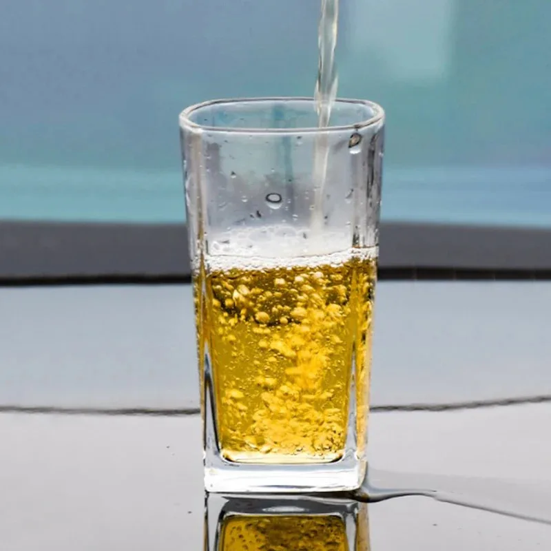 

2pcs Set 220ml Thick Bottomed Square Straight Glass Bar Beer Cup Foreign Wine Brandy Cocktail Mugs Club Transparent Drinkware