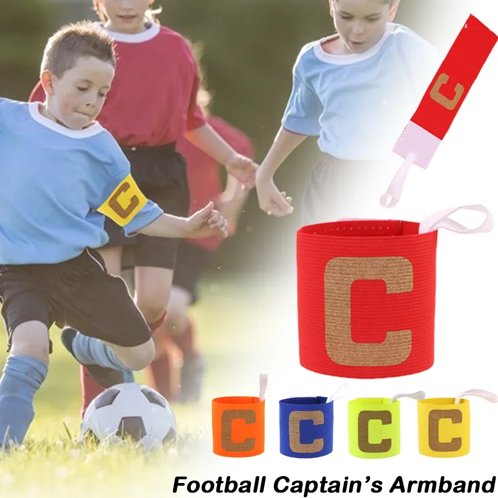 

1Pc Kids Football Leader Armband Marked Antislip Elastic Leader Armband Outdoor Soccer Letter C Winding Soccer Game Sports