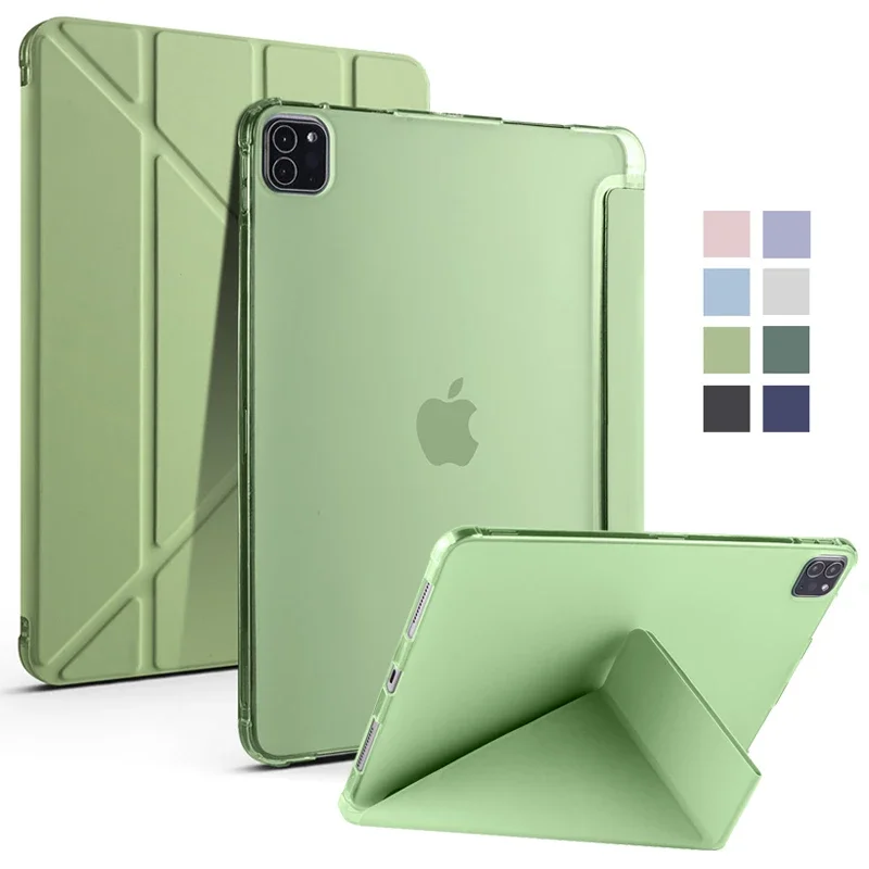 

Чехол GEFENIS для iPad Pro 11 M4, чехол Smart Folio из искусственной кожи, мягкая задняя подставка, смарт-чехол для Funda IPad Pro 11 дюймов, 2024, чехол с ручкой