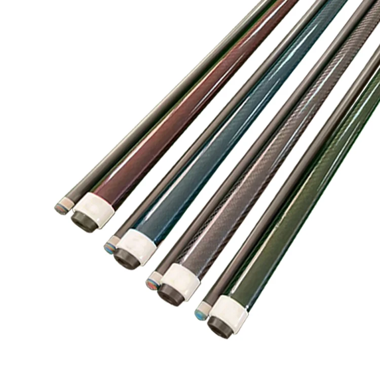 Chinese 12.4mm Black Eight Billiard Pool Cue Stick Single Cue Structure Carbon Fiber Butt 1/2 Split Extension Snooker Billiards